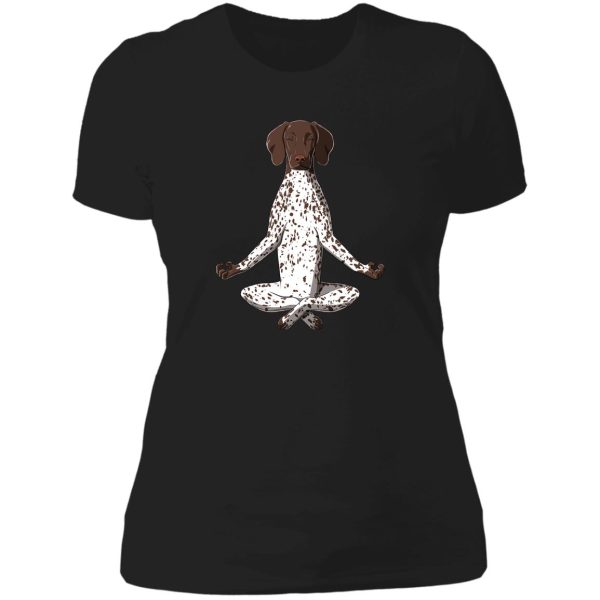 yoga german shorthair pointer lady t-shirt