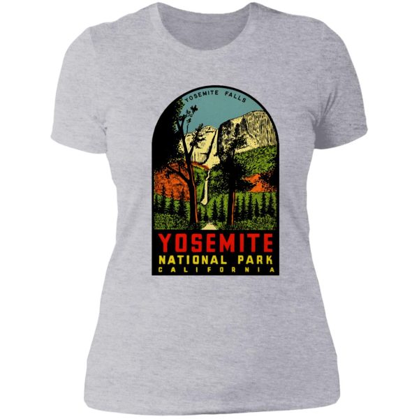 yosemite falls national park vintage travel decal lady t-shirt