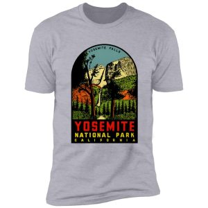 yosemite falls national park vintage travel decal shirt