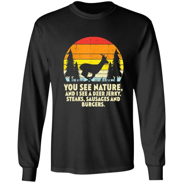 you see nature deer sunset retro bow hunting hunter dad long sleeve