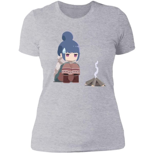 yuru camp - campfire rin lady t-shirt