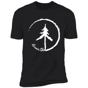 zen like circle with simple tree and text breathe, vibe shirt