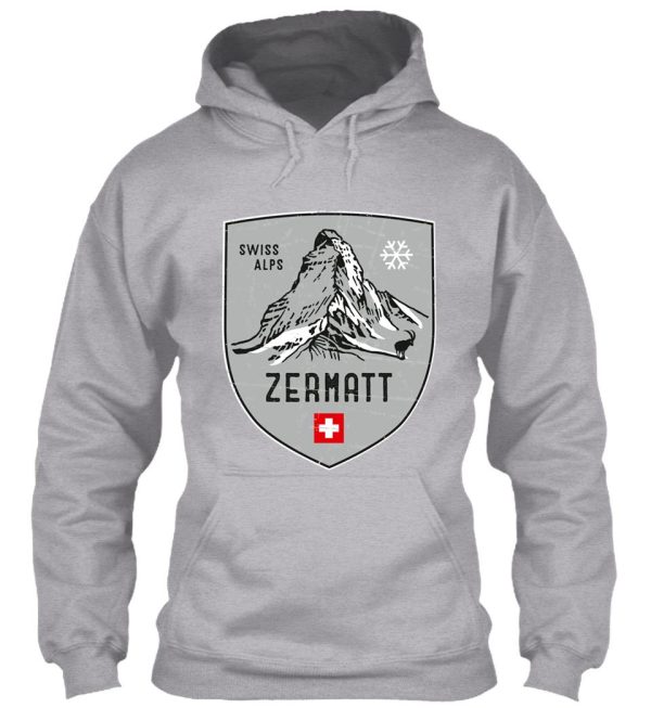 zermatt mountain switzerland emblem hoodie