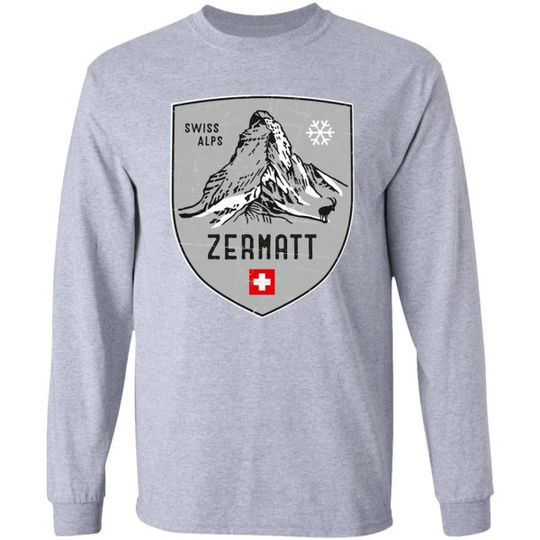 zermatt mountain switzerland emblem long sleeve