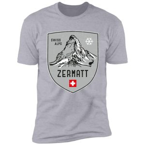 zermatt mountain switzerland emblem shirt