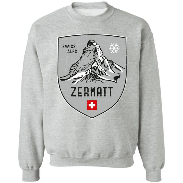 zermatt mountain switzerland emblem sweatshirt