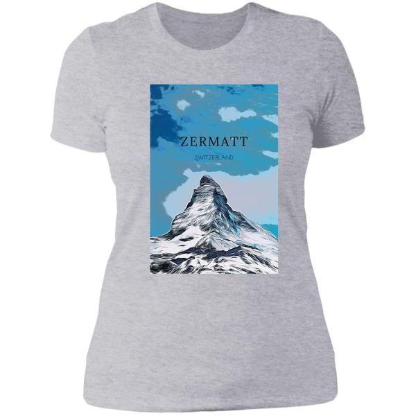 zermatt the swiss mountain lady t-shirt
